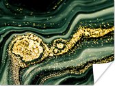 Poster Marmer - Goud - Glitter - Groen - Marmerlook - Luxe - 120x90 cm