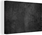 Canvas Schilderij Beton - Robuust - Vintage - Rustiek - Grijs - Zwart - 90x60 cm - Wanddecoratie