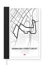 Notitieboek - Schrijfboek - Racing - Sport - Racebaan - Singapore - Marina Bay Street Circuit - Wit - Notitieboekje klein - A5 formaat - Schrijfblok