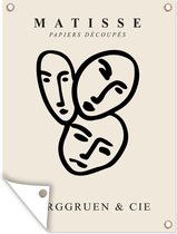 Décoration de Jardin Matisse - Visage - Portrait - Zwart - 30x40 cm - Toile de jardin - Affiche extérieure