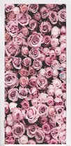 Deursticker Bloemen - Rozen - Natuur - Roze - Botanisch - 90x235 cm - Deurposter - Cadeau meisje 7 jaar
