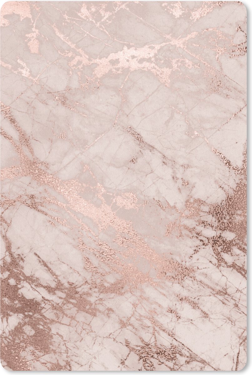 Muismat - Mousepad - Marmer - Roze - Luxe - Marmerlook - Glitter - Design - 40x60 cm - Muismatten