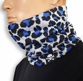 Toxicus - Gevoerde Winter Nekwarmer - Leopard Blue - Colsjaal - Halswarmer - Scarf - Col - windbescherming - gezichtbescherming