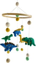 Mobiel Dinosaurussen - 20cm - Vilten Figuren - BeYoona - Fairtrade - Decoratie voor boven Bed, Box of als Babykamer Accessoire