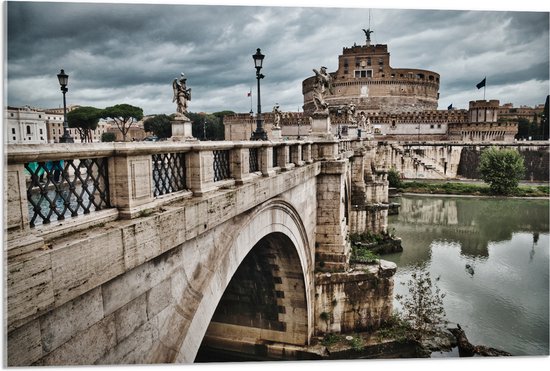 WallClassics - Acrylglas - Stad Rome - 90x60 cm Foto op Acrylglas (Met Ophangsysteem)