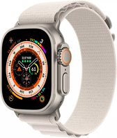 Smartwatchbandje Alpine By Ossora - Wit - Geschikt voor Apple Watch bandje 42 / 44 / 45 / Ultra / 49mm - Nylon bandje - Apple Watch Ultra Alpine