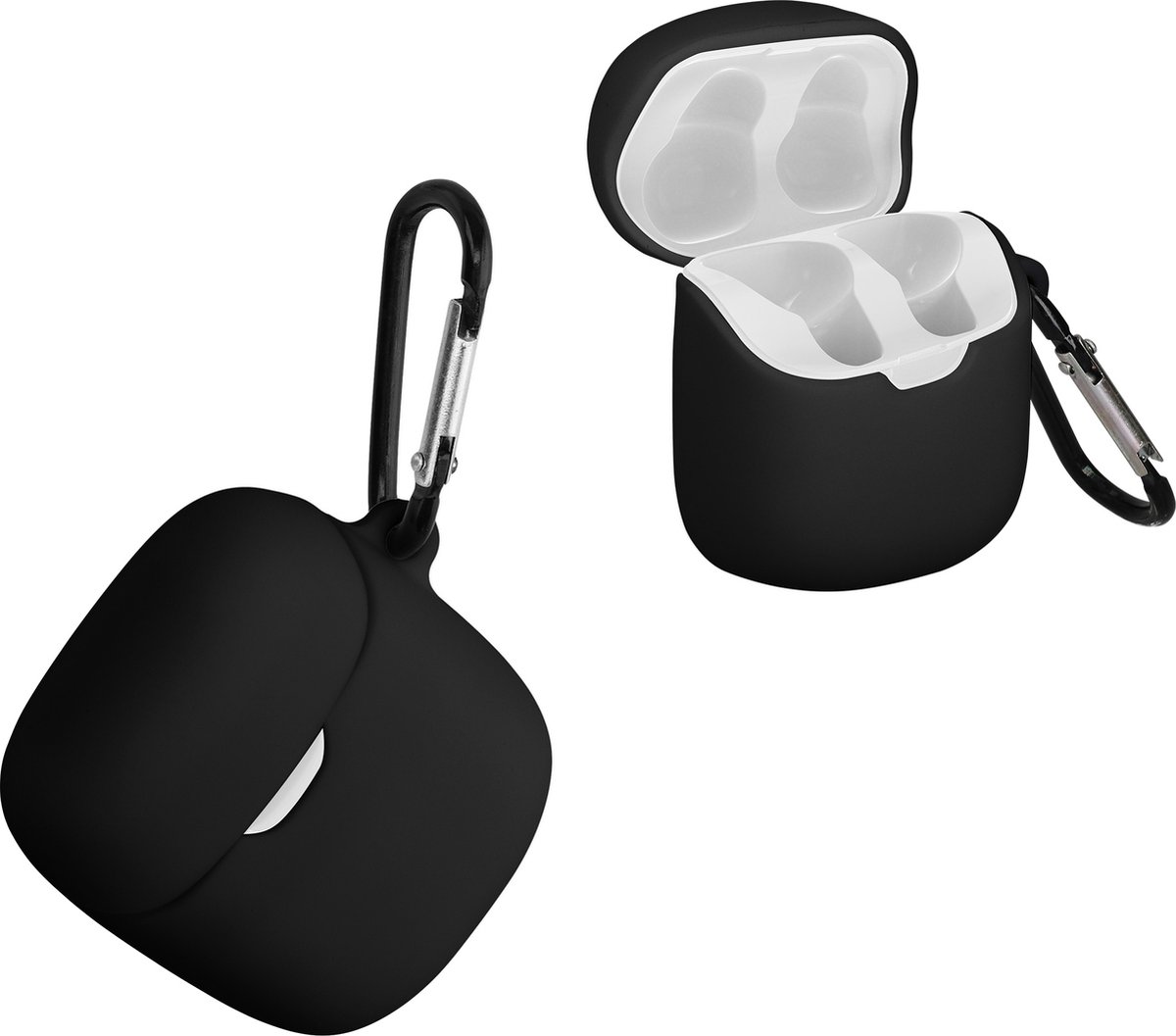 kwmobile Hoes geschikt voor JBL Tune 220TWS / 225TWS - Siliconen cover voor oordopjes in zwart