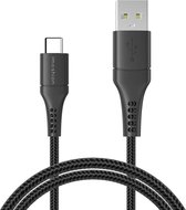 iMoshion Kabel - USB C naar USB A Kabel - 2 meter - Snellader & Datasynchronisatie - Oplaadkabel - Stevig gevlochten materiaal - Zwart