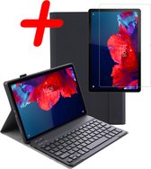 Hoesje Geschikt voor Lenovo Tab P11 Plus Toetsenbord Hoes Book Case Met Screenprotector - Hoes Geschikt voor Lenovo Tab P11 Plus Toetsenbord Hoesje Keyboard Cover - Zwart