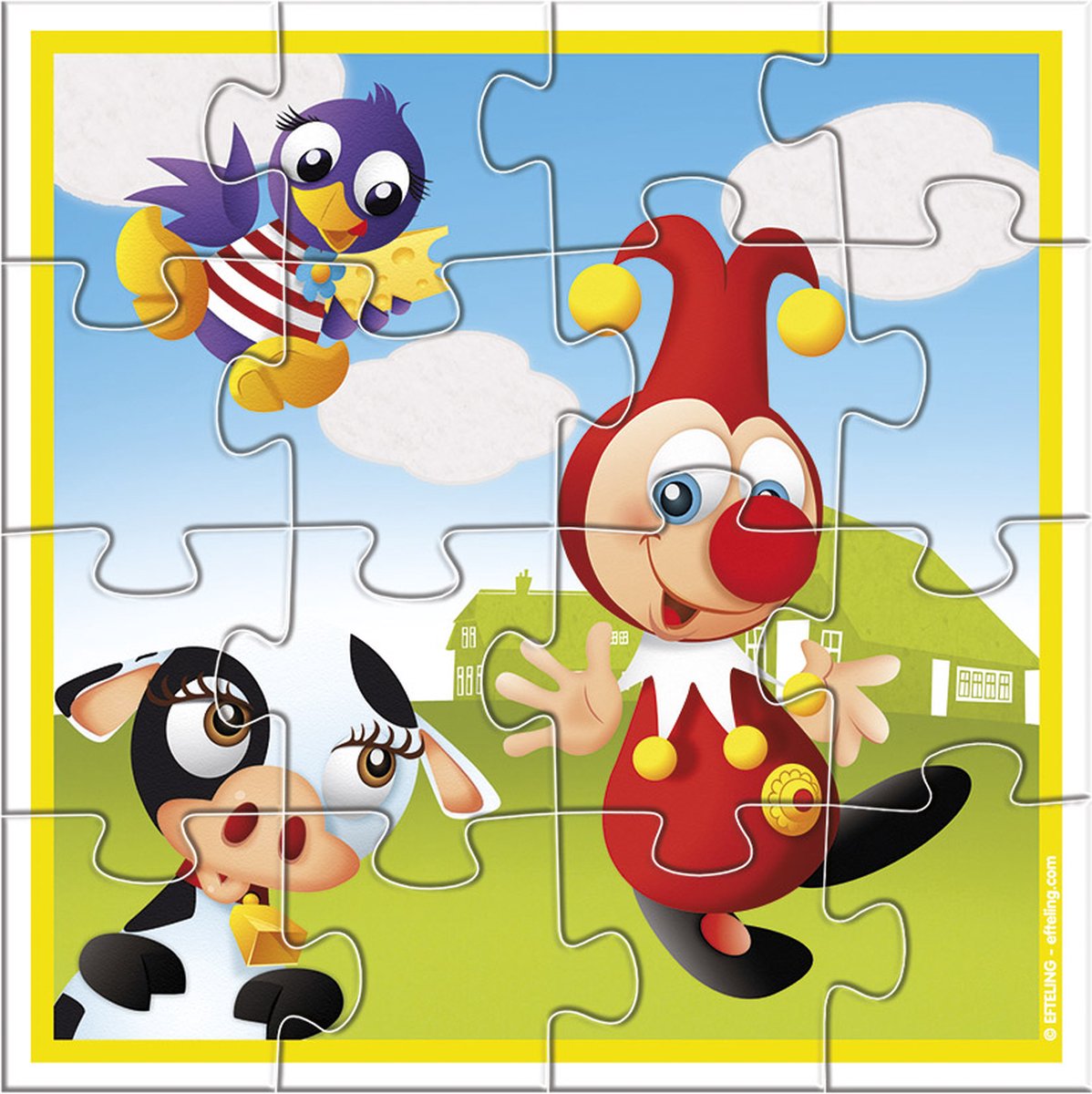Jokie Efteling puzzel 4 in 1 educatief peuter speelgoed - kinderpuzzel 4x6x9x16 stukjes leren puzzelen, 3 jaar en ouder - Bambolino Toys — afbeelding 3
