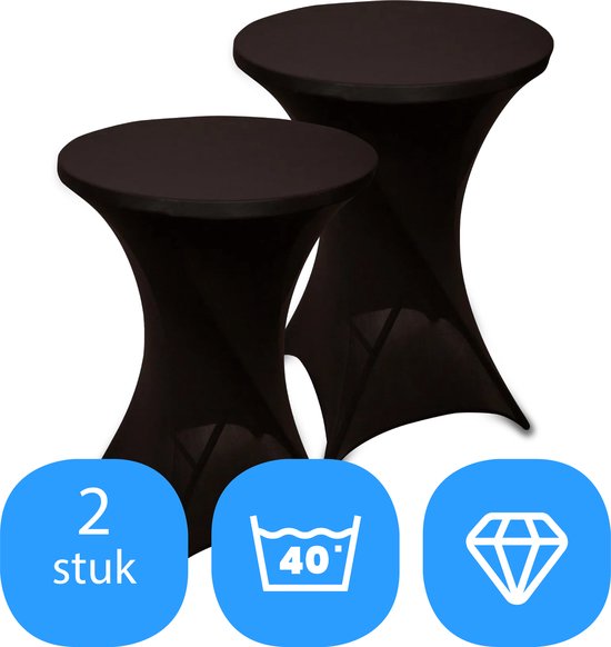 selecteer buste Ligatie Statafelrok Zwart x 2 – ∅80-85 x 110 cm – Statafelhoes Stretch 2 Stuks –  Tafelhoezen... | bol.com