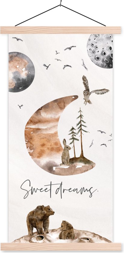 Porte-affiche avec affiche - Affiche scolaire - Citations - Enfants - Énonciations - Fais de beaux rêves - Garçons - Filles - Kids - 90x180 cm - Lattes transparentes