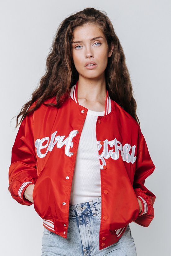 Colourful Rebel Felicia Patch Satin Bomber - Taille XXL