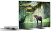 Laptop sticker - 15.6 inch - Jungle - Olifant - Water - 36x27,5cm - Laptopstickers - Laptop skin - Cover