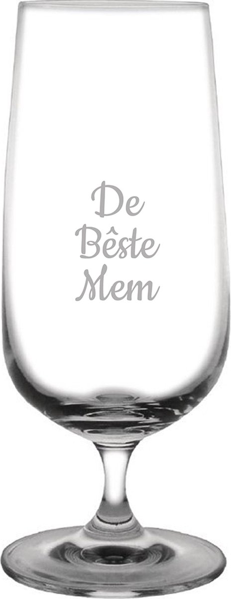 Gegraveerde bierglas op voet 41cl De Bêste Mem