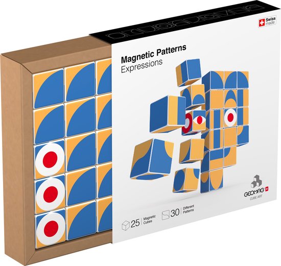 Geomag MagiCube - Art Pattern - Educatief kinderspeelgoed - Magnetische blokken - Creatief - Gerecycled kunststof - Milieubewust - 25-delig