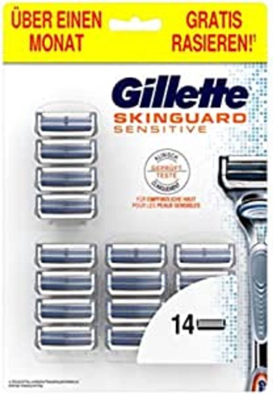 Gillette SkinGuard Sensitive scheermesjes voor mannen, 14 stuks