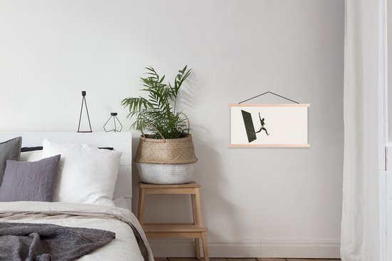 Support pour affiche avec affiche 60 x 30 cm - Affiche scolaire - Vintage - Homme - Design - Affiche textile - Lattes vierges