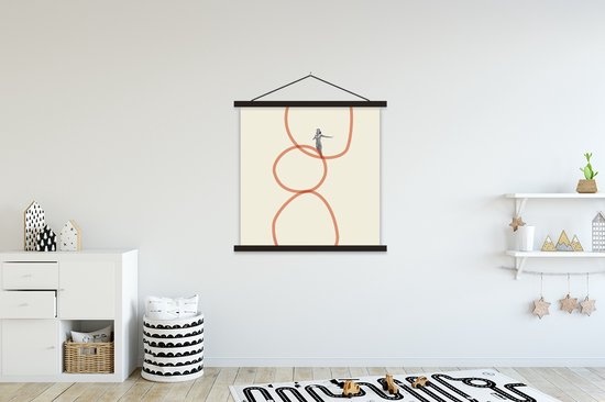 Porte-affiche avec affiche - Affiche scolaire - Amour - Vintage - Couple - Design - 90x90 cm - Lattes noires