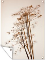 Tuin decoratie Droogbloemen - Stilleven - Wit - Planten - Bloemen - 30x40 cm - Tuindoek - Buitenposter