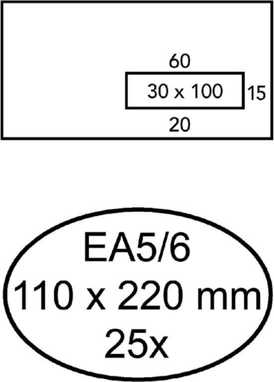 Vensterenvelop EA5/6 VR ZK Wit