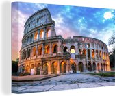 Canvas Schilderij Colosseum in Rome tijdens de schemering - 60x40 cm - Wanddecoratie
