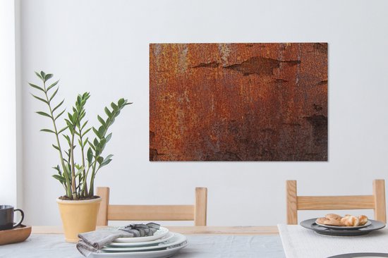 Tableau sur toile Rouille - Vintage - Acier - 60x40 cm - Décoration murale