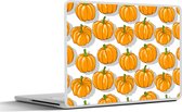 Laptop sticker - 15.6 inch - Herfst - Pompoen - Patronen - 36x27,5cm - Laptopstickers - Laptop skin - Cover