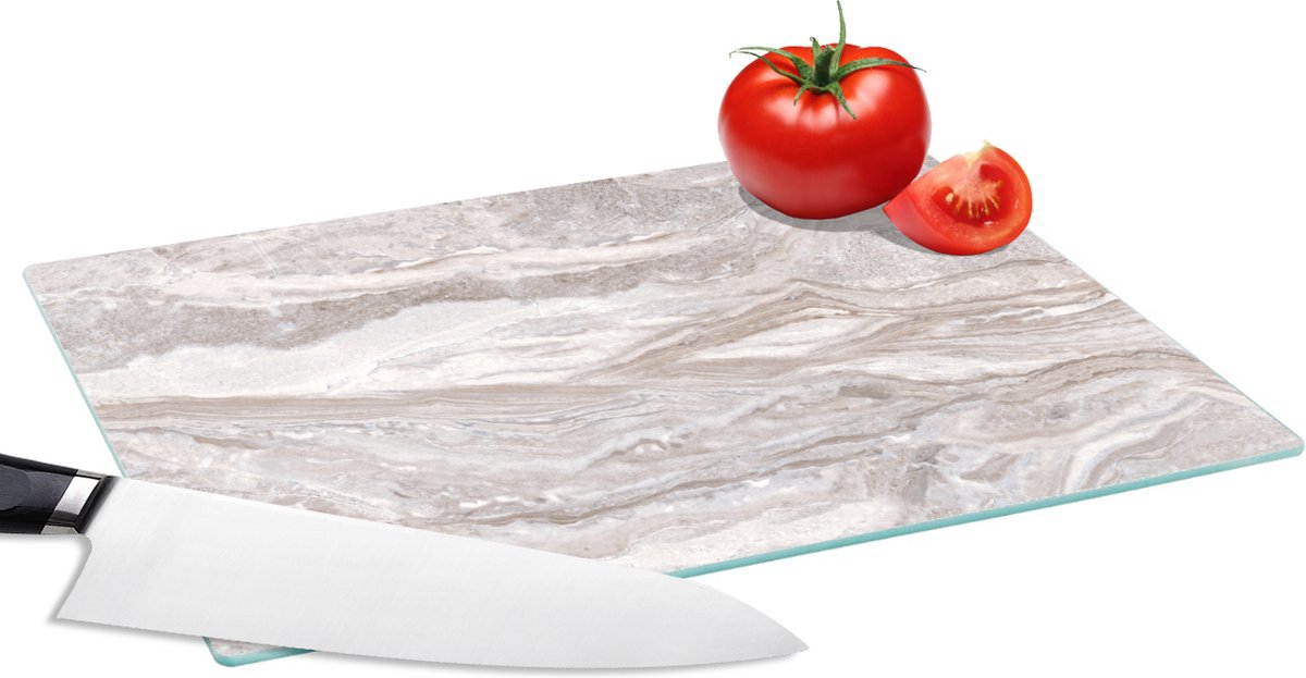 Glazen Snijplank - 28x20 - Marmer - Stenen - Roze - Textuur - Snijplanken Glas