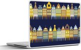 Laptop sticker - 10.1 inch - Patronen - Huizen - Gebouw - 25x18cm - Laptopstickers - Laptop skin - Cover
