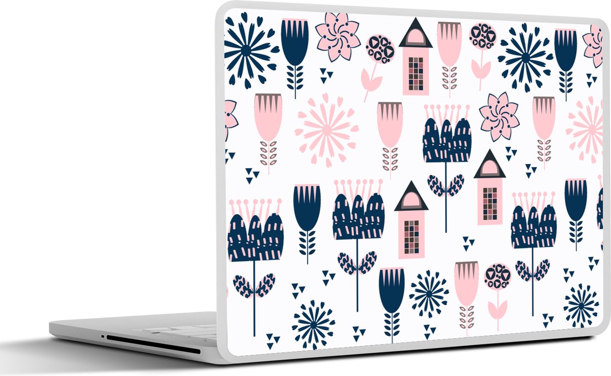 Laptop sticker - 13.3 inch - Patroon - Pastel - Scandinavië - 31x22,5cm - Laptopstickers - Laptop skin - Cover