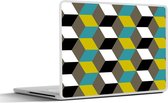 Laptop sticker - 15.6 inch - Blokken - Patronen - 3D - 36x27,5cm - Laptopstickers - Laptop skin - Cover