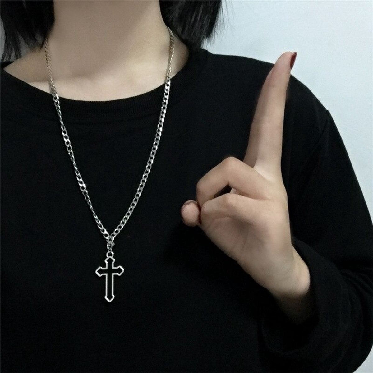 WiseGoods Collier de Luxe avec pendentif croix pour homme - Colliers -  Collier 