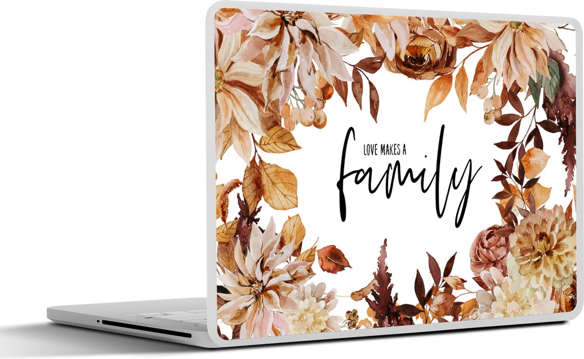 Laptop sticker - 11.6 inch - Love makes a family - Quotes - Spreuken - 30x21cm - Laptopstickers - Laptop skin - Cover