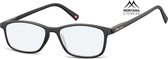 Montana Eyewear BLF51 leesbril - beeldschermbril +1.00 zwart - rechthoekig - incl. hardcase