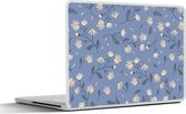 Laptop sticker - 14 inch - Bloemen - Patronen - Madelief - 32x5x23x5cm - Laptopstickers - Laptop skin - Cover