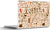 Laptop sticker - 12.3 inch - Koffie - Vintage - Patroon - 30x22cm - Laptopstickers - Laptop skin - Cover