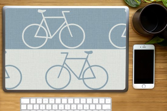 Sticker ordinateur portable - 17,3 pouces - Vélo - Blauw - Motif