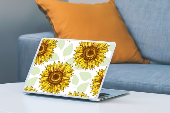 Laptop sticker - 11.6 inch - Zonnebloem - Patronen - Bloemen - 30x21cm - Laptopstickers - Laptop skin - Cover