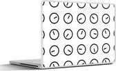 Laptop sticker - 10.1 inch - Klok - Patronen - Minimalisme - 25x18cm - Laptopstickers - Laptop skin - Cover