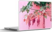 Laptop sticker - 17.3 inch - Palmboom - Tropisch - Roze - Zomer - 40x30cm - Laptopstickers - Laptop skin - Cover