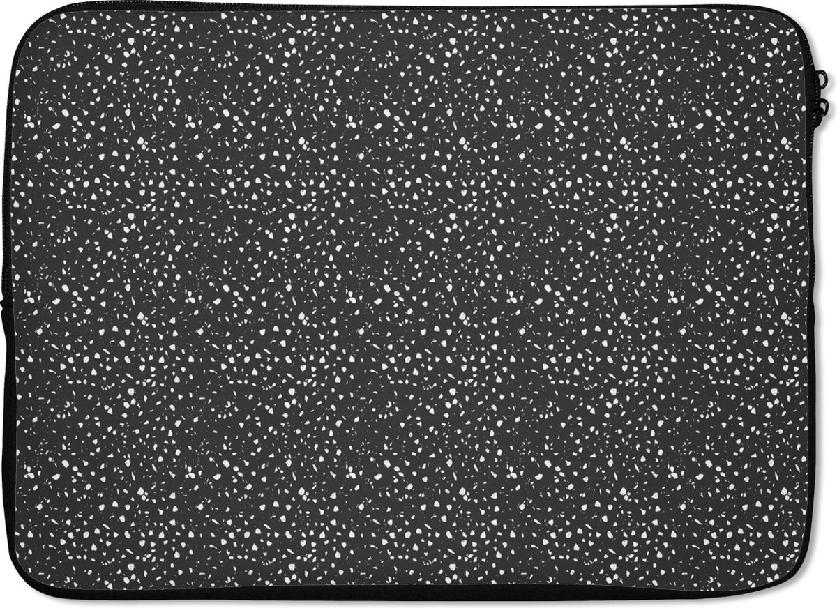 Laptophoes 13 inch - Patroon - Structuur - Terazzo - Laptop sleeve - Binnenmaat 32x22,5 cm - Zwarte achterkant