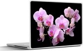 Laptop sticker - 10.1 inch - Orchidee - Bloemen - Roze - Flora - 25x18cm - Laptopstickers - Laptop skin - Cover