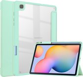 Tablet hoes geschikt voor Samsung Galaxy Tab S6 Lite (2022 / 2020) - Trifold case met Auto/Wake functie en Magneetsluiting - Mint Groen