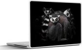 Laptop sticker - 15.6 inch - Dieren - Maki - Zwart - Wit - Portret - 36x27,5cm - Laptopstickers - Laptop skin - Cover