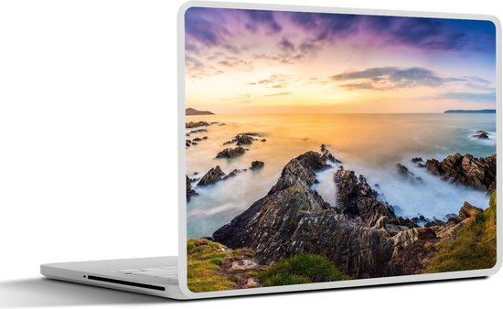 Autocollant pour ordinateur portable - 10,1 pouces - Coucher de soleil - Horizon - Water - Paysage - Blauw - 25x18cm - Autocollants pour ordinateur portable - Peau pour ordinateur portable - Couverture