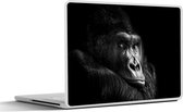 Laptop sticker - 13.3 inch - Gorilla - Aap - Zwart - Wit - Portret - 31x22,5cm - Laptopstickers - Laptop skin - Cover