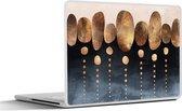 Laptop sticker - 15.6 inch - Goud - Abstract - Luxe - 36x27,5cm - Laptopstickers - Laptop skin - Cover