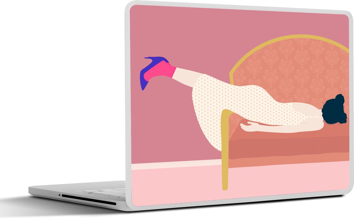 Laptop sticker - 10.1 inch - Vintage - Vrouwen - Pastel - 25x18cm - Laptopstickers - Laptop skin - Cover