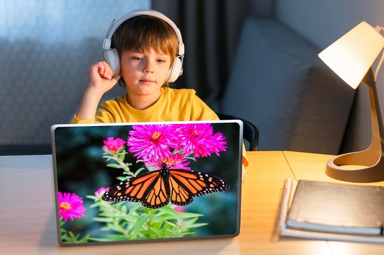 Autocollant pour ordinateur portable - 11,6 pouces - Papillon - Botanique - Fleurs - 30x21cm - Autocollants pour ordinateur portable - Peau pour ordinateur portable - Couverture